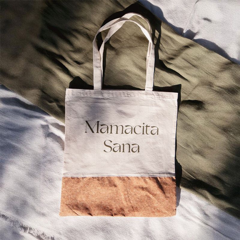 Totebag bolsa tela ecológica 160 gr m2 y corcho natural